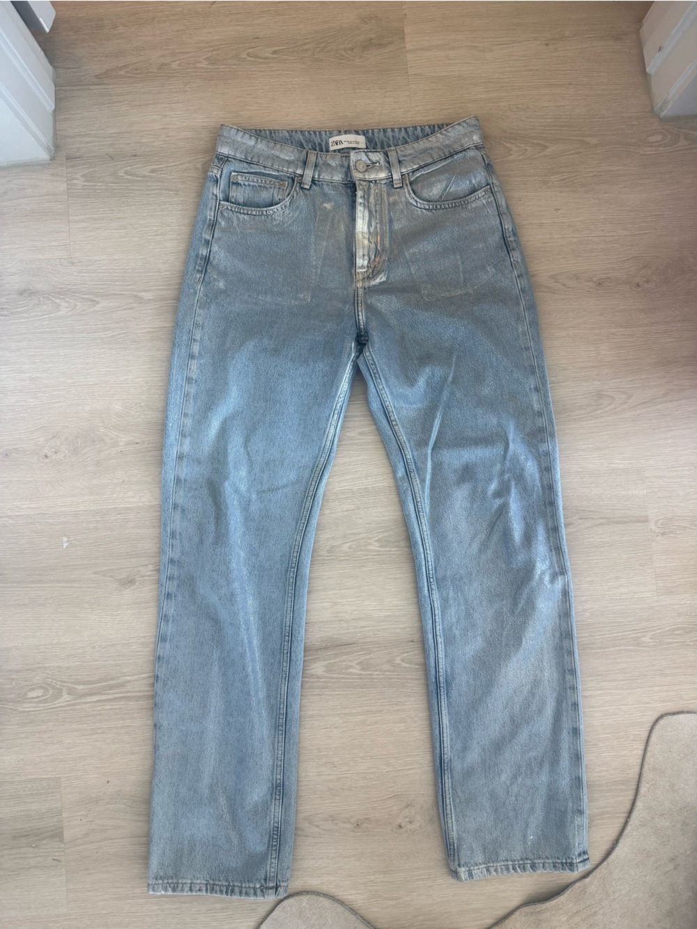 Zara women’s metallic jean